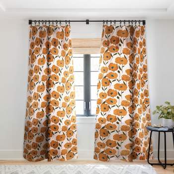 Alison Janssen Boho Poppies Single Panel Sheer Window Curtain - Society6