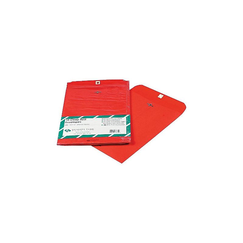 Quality Park Fashion Color Clasp Envelope 9 x 12 28lb Red 10/Pack 38734, 3 of 4