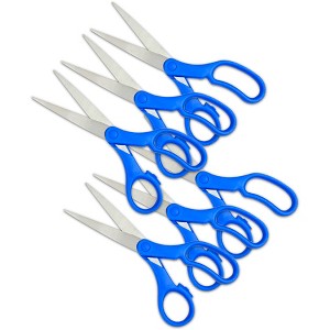 The Pencil Grip™ Scissors 8", Blue Handle, Pack of 6 - 1 of 3
