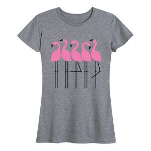 Women's - Instant Message - Flamingos Short Sleeve Graphic T-Shirt - 1 of 4