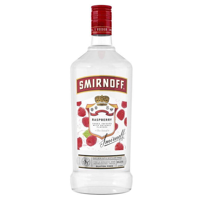 Smirnoff Raspberry Flavored Vodka - 1.75L Plastic Bottle, 1 of 7