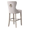 WestinTrends 29" Tufted Upholstered Velvet Bar Stool with Metal Footrest (Set of 2) - 4 of 4