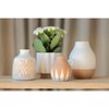 Shiraleah White Decorative Loma Vase with Terrecotta base - 4 of 4