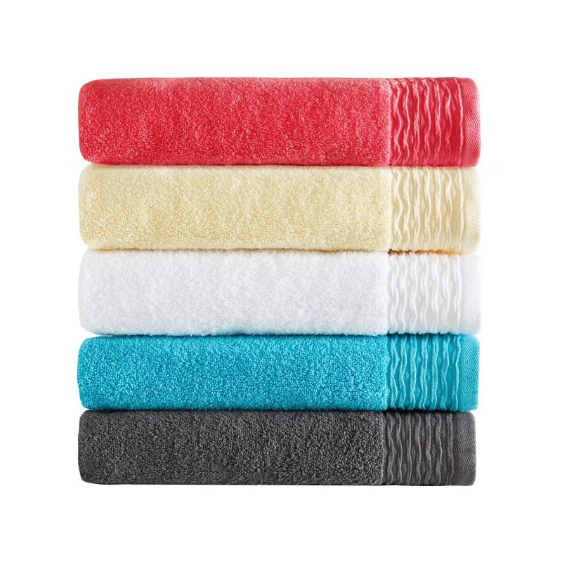 6pc Curv Jacquard Wavy Cotton Towel Set, 3 of 8