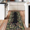 Hallway Runner Rug, Non-Slip Washable Bathroom & Kitchen Runner Rug, Low-Pile Soft Botanical Runner Rug for Girls' Bedroom, Laundry Room, Bedside - 3 of 4