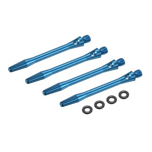Unique Bargains 2BA Thread Aluminum Dart Shafts with Rubber Rings for Steel Tip 4 Pcs - 1 of 4