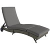 Resenkos Patio Wicker Chaise Lounge Chair Resenkos , Adjustable Backrest Sun Lounger With 2 Wheels, Outdoor PE Rattan Lounger, Relaxation Essential, - 2 of 4