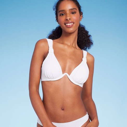 Shade & Shore, Swim, New Shade Shore Womens Strappy Pushup Bikini Top Bra  Size 34d White