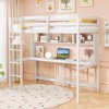 Safstar Twin Size Loft Bed with Desk & Shelves Safety Guardrails & Ladder Storage - 3 of 4