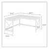 Workspace by Alera L-Shaped Farmhouse Desk, 58.27" x 58.27" x 29.53", White - 2 of 4