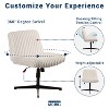 Okak Plush Criss Cross Chair with Adjustable Height, Office Chair with Extra Wide Seat, Comfy Chair for Home, Office, White - 4 of 4
