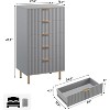 5 Drawer Dresser for Bedroom - 48" Tall Modern Chest of Drawers, Deep Drawers, Wide Top, Fluted Wooden Design, Ideal for Living Room, Hallway, Kids - 2 of 4