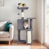 SEVOBAL Indoor Spacious Cat House Condo with Space Sturdy Steel Tube Soft Plush Top Perch Cozy Hammock Sisal Scratching Posts, Gray, 52"*37"*26" - 2 of 4