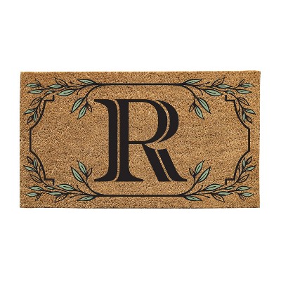 28" x 16" Monogram Coir Mat, Letter  "R"