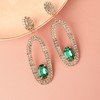 SOHI Women's Green Crystal Drop Earrings - 2 of 3