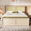Streamdale Queen Size Wood Storage Platform Bed with 4 Drawers, Rattan Headboard, Nature - 3 of 4