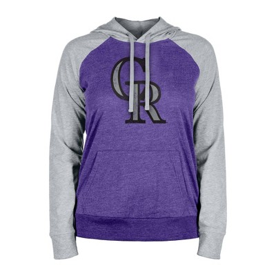 MLB Colorado Rockies Women's Lightweight Bi-Blend Hooded Sweatshirt