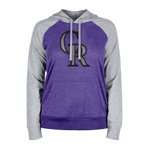MLB Colorado Rockies Women's Lightweight Bi-Blend Hooded Sweatshirt - 1 of 4
