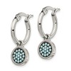 Chisel Stainless Steel Polished with Preciosa Crystal Circle Dangle Hoop Earrings - 2 of 4