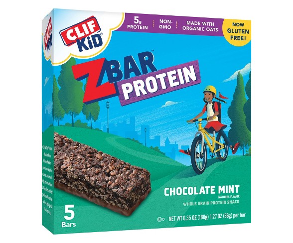 Clif Kid ZBar Protein Chocolate Mint Whole Grain Protein Bars 5 ct