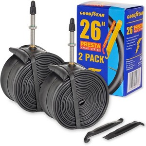 Goodyear 2 Pack 48mm Presta Valve Bicycle Tube with Butyl Rubber, 29 inch - Dependable Mountain Bicycle Tire Tube for Cycling - 1 of 4