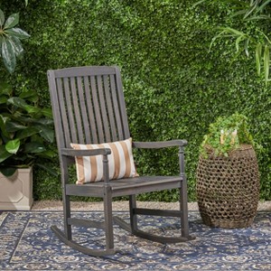 Gulches Outdoor Arcadia Rocking Chair, Crafted from Durable Acacia Wood, Natural Finish for Relaxation and Style - 1 of 4