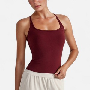 Anna-Kaci Active Women's Fitted Square Neck Tank Top with Built-In Bra and Racerback Design for Active and Casual Comfort - 1 of 4