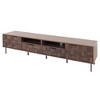 ORRD Mid Century TV Stand - 2-Drawer Media Console for 85" TVs, Entertainment Storage for Living Room/Bedroom（Brown） - 3 of 4