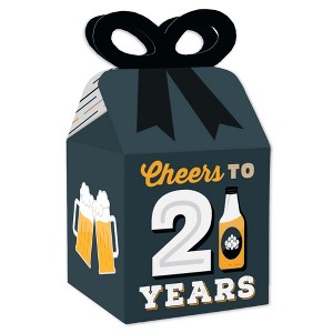 Big Dot of Happiness Cheers and Beers to 21 Years - Square Favor Gift Boxes - 21st Birthday Party Bow Boxes - Set of 12 - 1 of 4