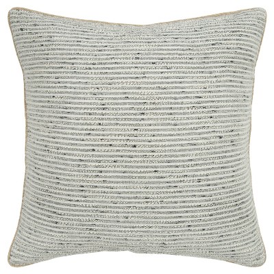 20"x20" Oversize Striped Square Throw Pillow Cover Light Gray - Donny Osmond Home