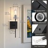 YANSUN 2-Pack Modern Indoor Wall Sconce, 3W Matte Black Wall Light with 3.15in Glass Tube Shade, E26 Base, 3000K, RF Remote Control, Stepless Dimming - 2 of 4