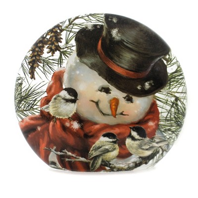 Stony Creek 13.5 Inch Snowman Bird Lighted Round Vase Indoor Use Novelty Sculpture Lights