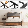 homfan Storage Bed Frame Full/Queen Size with Upholstered Headboard, Bed Frame with Under-Bed Storage, Sturdy Metal Platform, No Box Spring Required - 2 of 4
