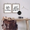 Stupell Industries Handsome & Gorgeous Greetings 2pc Floating Frame Art Set, Brown, 17" x 21" - 3 of 4