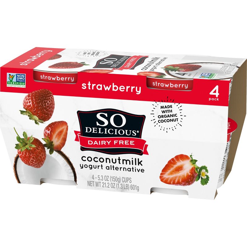 So Delicious Dairy Free Strawberry Coconut Milk Yogurt - 4ct/5.3oz Cups, 5 of 9