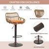 MOONMISS Modern Swivel Bar Stools Set of 2 Adjustable Counter Height Chairs with Footrest for Kitchen, Dining Room - 4 of 4