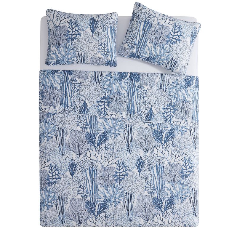 VCNY 3pc Home Gill Printed Sea Plants Coastal Quilt Set Blue, 4 of 7