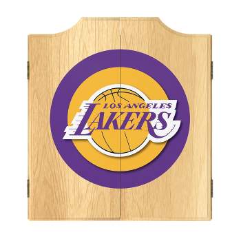 Los Angeles Lakers Logo Dart Board Cabinet Set