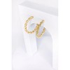 Slickblue Women's Hoop Earrings, Twisted Rope Mini Design, Push Back, Night Out Look, Gold/Silver, 1.5" - 3 of 4