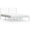 vidaXL Metal Bed Frame with Headboard White 59.8 in.x78.7 in. - 2 of 4