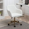 Grungis Velvet Swivel Office Chair with Universal Wheels,Gaming Chairs with Adjustable Height and Gold Metal Legs,Computer Chairs for Office - 4 of 4