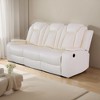 MAYEERTY Power Reclining Sofa, Electric 3-Seat Leather Recliner with USB Charging, Reversible Table & LED for Living Room, White - 3 of 4
