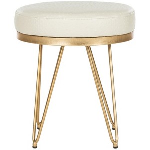 Jenine Round Bench - FOX6249 - Creme/Gold - Safavieh Couture - 1 of 4