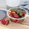 Gibson 32 Ounce Round Glass Storage Container in Grey - 4 of 4