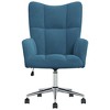 vidaXL Relaxing Chair Light Gray Velvet (100% polyester), steel Standard - Blue - 3 of 4