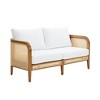Nathan James Twila Bohemian Rattan Wood Outdoor Patio Loveseat White - 4 of 4