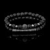 West Coast Jewelry Men's Matte Agate and Hematite Stone Bead Stretch Bracelets - 2 of 4