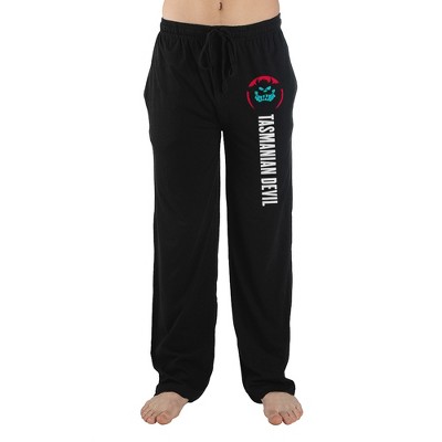 Looney Tunes Cartoon Tasmanian Devil Character Mens Black Pants