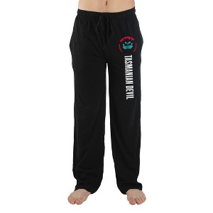 Looney Tunes Cartoon Tasmanian Devil Character Mens Black Pants - 1 of 2