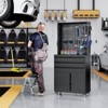 Mlezan Metal Garage Cabinet: 3 Drawers, 2 Doors, Adjustable Shelves, Wheels. 71" Steel Tool Storage for Warehouse, Garage, or Workshop. - 2 of 4